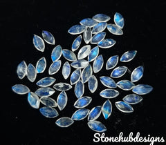 2.5X5MM, 3X6MM, 4X8MM, 5X10MM, 6X12MM Natural Moonstone Faceted Marquise Cut Gemstone, AAA Moonstone marquise Blue Fire Flash for jewelry