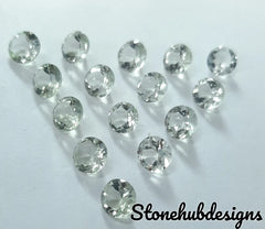 Natural Green Amethyst Faceted Round Cut Gemstone, AAA Green Amethyst Round cut faceted stone For Jewelry