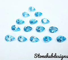 2x3MM, 3x4MM, 3x5MM Natural Swiss Blue Topaz Faceted Pear Cut Gemstone, AAA Swiss blue topaz pear faceted loose Calibrated Stone For Jewelry