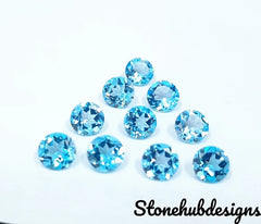 7MM, 8MM, 9MM, 10MM Natural Swiss Topaz Faceted Round Cut Gemstone, AAA Swiss Topaz Round Cut Faceted calibrated Size Loose Gemstone