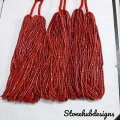Natural Italian Coral Smooth Tube Beads, AAA Quality Original Italian Deep Red Coral Cylinder 20 Inch Strand Beads for Jewelry