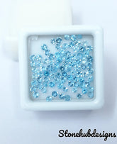 1.75MM, 2MM, 2.50MM Natural Swiss Blue Topaz Faceted Round Loose Gemstone, AAA Swiss Blue Topaz Faceted Round Loose Calibrated for jewelry