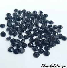 7MM, 8MM, 9MM, 10MM Black Spinel Faceted Round Cut gemstone, 100% Natural AAA Quality Black Spinel Round Faceted Loose Gemstone