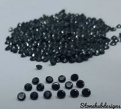 3MM, 3.50MM, 4MM, 4.50MM, 5MM, 6MM Black Spinel Faceted Round Stone, 100% Natural AAA Black Spinel Round Faceted Loose Calibrated Gemstone