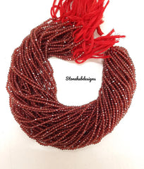 3-3.50MM Natural Mozambique Garnet Faceted Rondelle Beads, AAA Quality Garnet Faceted Beads For Jewelry Making