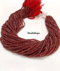2-2.50MM Natural Mozambique Garnet Faceted Rondelle Micro Cut Beads, AAA Quality Mozambique Garnet faceted Rondelle beads For Jewelry