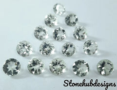 Natural Green Amethyst Faceted Round Cut Gemstone, AAA Green Amethyst Round cut faceted stone For Jewelry