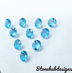 4MM, 4.50MM, 5MM, 6MM Natural Swiss Blue Topaz Faceted Round Cut Gemstone, AAA Swiss Blue Topaz Round Cut Faceted calibrated Loose Gemstone