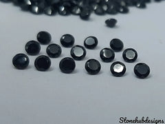 3MM, 3.50MM, 4MM, 4.50MM, 5MM, 6MM Black Spinel Faceted Round Stone, 100% Natural AAA Black Spinel Round Faceted Loose Calibrated Gemstone