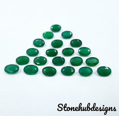 Natural Emerald faceted Oval Cut Gemstone, 100% Genuine Emerald Faceted Oval Cut loose deep green color calibrated for jewelry making