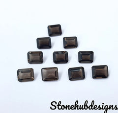7x9MM, 8x10MM, 9x11MM Natural Smoky Quartz Faceted Octagon Cut Gemstone, AAA Smoky Quartz Octagon Cut for jewelry