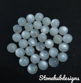 4MM, 5MM, 6MM, 7MM, 8MM, 9MM, 10MM Natural White Moonstone Round Cabochon Gemstone, AAA Moonstone Smooth Round Gemstone For Jewelry