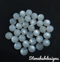 4MM, 5MM, 6MM, 7MM, 8MM, 9MM, 10MM Natural White Moonstone Round Cabochon Gemstone, AAA Moonstone Smooth Round Gemstone For Jewelry