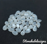 7X10MM, 8X12MM, 9X13MM Natural White Moonstone Pear Cabochon Gemstone, AAA Quality White Moonstone Smooth Pear Cabs For Jewelry