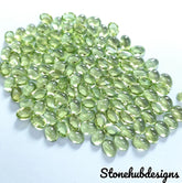 3x5MM, 4x6MM, 5x7MM Natural Peridot Oval Cabochon Gemstone, AAA Green Peridot Smooth Oval Flat back Cabochon loose Stone For Jewelry