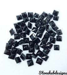 3MM, 4MM, 5MM, 6MM Natural Black Spinel Faceted Square gemstone, 100% Natural AAA Quality Black Spinel Square Faceted Loose Gemstone