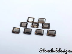 4x6MM, 5x7MM, 6x8MM Natural Smoky Quartz Faceted Octagon Cut Gemstone, AAA Smoky Quartz Octagon Cut for jewelry
