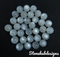 4MM, 5MM, 6MM, 7MM, 8MM, 9MM, 10MM Natural White Moonstone Round Cabochon Gemstone, AAA Moonstone Smooth Round Gemstone For Jewelry