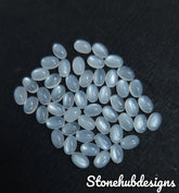3X5MM, 4X6MM, 5X7MM, 6X8MM Natural White Moonstone Oval Cabochon Gemstone, AAA Quality White Moonstone Smooth Oval For Jewelry