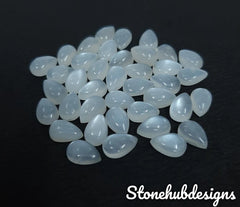 7X10MM, 8X12MM, 9X13MM Natural White Moonstone Pear Cabochon Gemstone, AAA Quality White Moonstone Smooth Pear Cabs For Jewelry