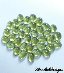 3x5MM, 4x6MM, 5x7MM Natural Peridot Oval Cabochon Gemstone, AAA Green Peridot Smooth Oval Flat back Cabochon loose Stone For Jewelry