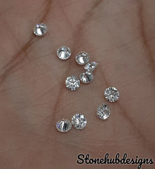 10 pcs 2MM, 2.50MM, 3MM, 3.50MM Moissanite Round Brilliant Cut Gemstones- Loose White Moissanite D Color VS-VVS Clarity Stone for jewelry