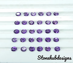 3X4MM, 3X5MM, 4X6MM, 5X7MM Natural Amethyst Faceted Oval cut Gemstone, AAA Amethyst Oval Purple Color Calibrated Size For Jewelry Making