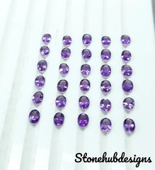 3X4MM, 3X5MM, 4X6MM, 5X7MM Natural Amethyst Faceted Oval cut Gemstone, AAA Amethyst Oval Purple Color Calibrated Size For Jewelry Making