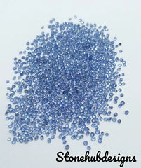1.20MM, 1.30MM, 1.40MM Natural Blue Sapphire Faceted Round Diamond Cut Calibrated Gemstones, AAA Quality blue sapphire Round Cut For Jewelry