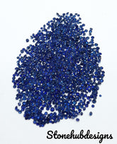 1.20MM, 1.30MM, 1.40MM Natural Blue Sapphire Faceted Round Diamond Cut Gemstones, AAA Blue Sapphire Round Calibrated Loose Cut For Jewelry