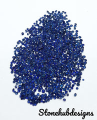 1.20MM, 1.30MM, 1.40MM Natural Blue Sapphire Faceted Round Diamond Cut Gemstones, AAA Blue Sapphire Round Calibrated Loose Cut For Jewelry