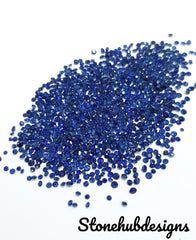 1.20MM, 1.30MM, 1.40MM Natural Blue Sapphire Faceted Round Diamond Cut Gemstones, AAA Blue Sapphire Round Calibrated Loose Cut For Jewelry