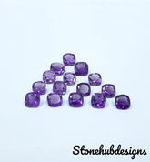 4MM, 5MM, 6MM, 7MM, 8MM Natural Amethyst Faceted Cushion Cut Gemstone, AAA quality Amethyst loose gemstones For Jewelry Making