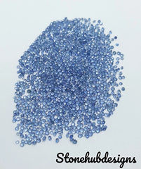 1.20MM, 1.30MM, 1.40MM Natural Blue Sapphire Faceted Round Diamond Cut Calibrated Gemstones, AAA Quality blue sapphire Round Cut For Jewelry