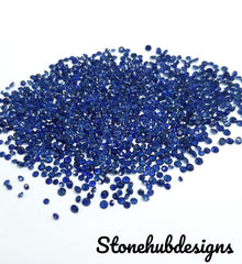 1.20MM, 1.30MM, 1.40MM Natural Blue Sapphire Faceted Round Diamond Cut Gemstones, AAA Blue Sapphire Round Calibrated Loose Cut For Jewelry