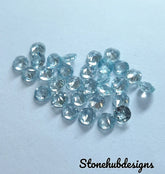 3MM, 4MM, 5MM Natural Blue Zircon Faceted Round Shape Loose Gemstones, AAA Quality Blue Zircon Round cut Loose For Jewelry Making