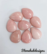 Natural Pink Opal Pear Cabochon Gemstone, AAA Pink Opal Pear Shape Smooth Polished Gemstones Lot For Earring Ring And Jewelry