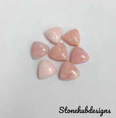 Natural Pink Opal Smooth Trillion Cabochon Gemstone, AAA Pink Opal Trillion Shape Smooth Gemstones Lot For Earring, Ring And Jewelry