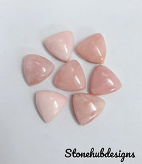 Natural Pink Opal Smooth Trillion Cabochon Gemstone, AAA Pink Opal Trillion Shape Smooth Gemstones Lot For Earring, Ring And Jewelry