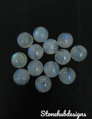 14MM, 15MM Natural Moonstone Round Cabochon Stone, Moonstone Calibrated Round Blue Fire Flash Smooth Moonstone Round For Jewelry Making