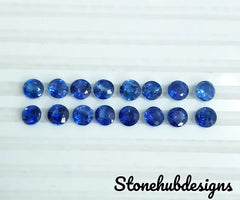 AAA Blue Kyanite Gemstone, Faceted Round Cut, Loose Stone (7MM, 8MM)