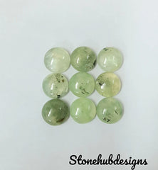 Natural Prehnite Round Cabochon Gemstone, AAA Green Prehnite Smooth Round Cabochon For Jewelry