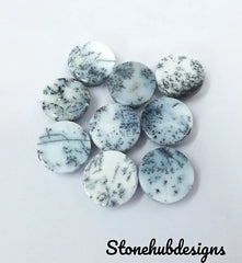 Natural Dendrite Opal Round Cabochon Gemstone, AAA quality Dendrite Opal Plain Round Flat Back Cabochons For Jewelry