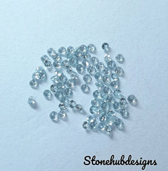 1.50MM, 2MM, 2.50MM Natural Blue Zircon Faceted Round Shape Loose Gemstones, AAA Blue Zircon Round Loose Calibrated Cut Stone For Jewelry