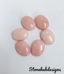 Natural Pink Opal Oval Cabochon Gemstone, AAA Pink Opal Oval Shape Smooth Gemstones Lot For Earring, Ring And Jewelry
