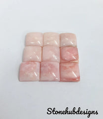 Natural Pink Opal Square Cabochon Gemstone, Opal Square Shape Smooth Polished Gemstones Lot For Earring Ring And Jewelry Making