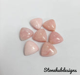 Natural Pink Opal Smooth Trillion Cabochon Gemstone, AAA Pink Opal Trillion Shape Smooth Gemstones Lot For Earring, Ring And Jewelry