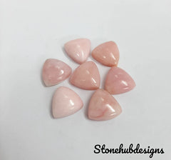 Natural Pink Opal Smooth Trillion Cabochon Gemstone, AAA Pink Opal Trillion Shape Smooth Gemstones Lot For Earring, Ring And Jewelry
