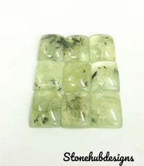 Natural Prehnite Rutile Smooth Octagon Cabochon, CALIBRATED Loose Semi Precious Gemstone, Prehnite Octagon Cabochon For Jewelry Making