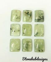 Natural Prehnite Rutile Smooth Octagon Cabochon, CALIBRATED Loose Semi Precious Gemstone, Prehnite Octagon Cabochon For Jewelry Making